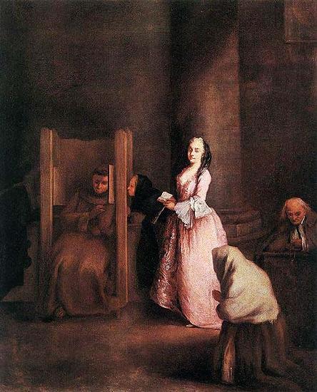 Pietro Longhi The Confession Sweden oil painting art